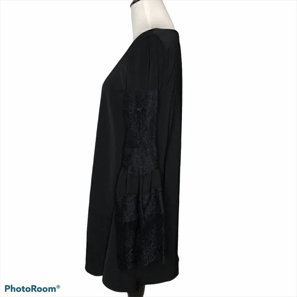 Mustard Seed Solid Lace Bell Sleeve Black M NWT